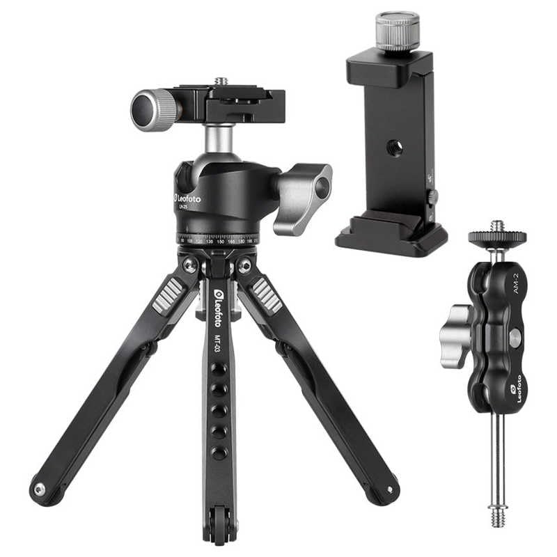 Amazon | LEOFOTO MT-03+LH-25+AM-2+PC-90II ミニ三脚セット MT03+LH25